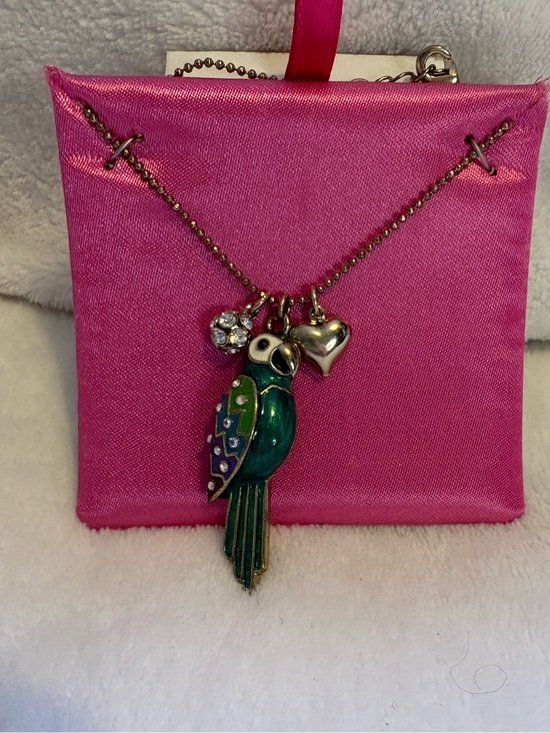 Betsey Johnson Jewelry - Betsey Johnson Pink Multicolor Parrot Pendant Necklace